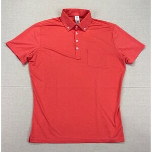 STATE LIBERTY Men's Large Athletic Fit Coral Red Short Sleeve Polo Shirt